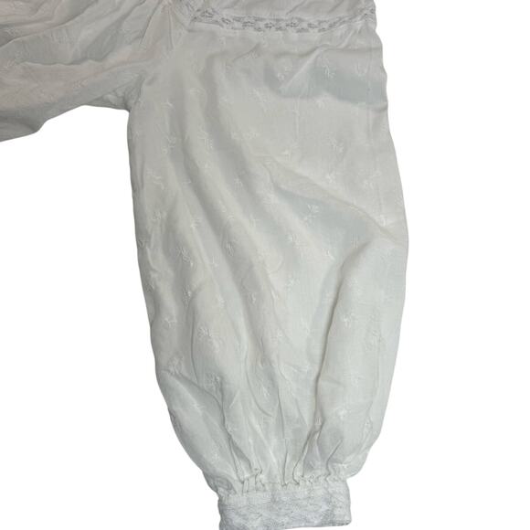 Old Navy White Lace Button Down Blouse Women’s Large Cotton Top Boho Chic - Picture 4 of 6